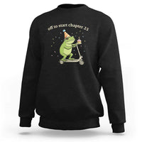 Off To Start Chapter 25 Sweatshirt Funny Frog Scooter 25th Birthday Gift