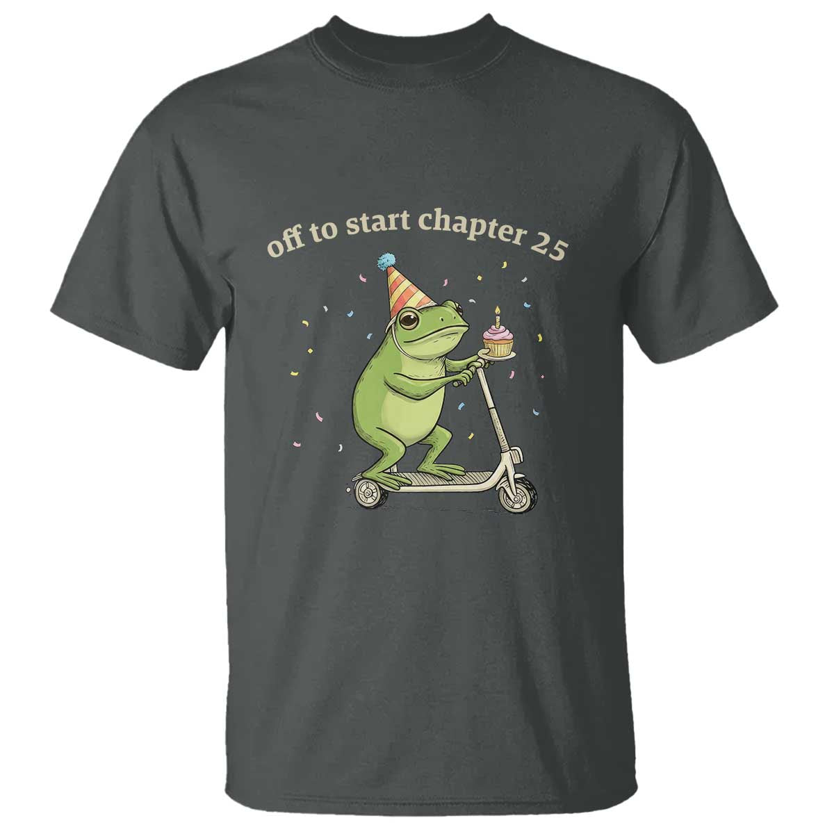 Off To Start Chapter 25 T Shirt Funny Frog Scooter 25th Birthday Gift