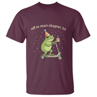 Off To Start Chapter 25 T Shirt Funny Frog Scooter 25th Birthday Gift