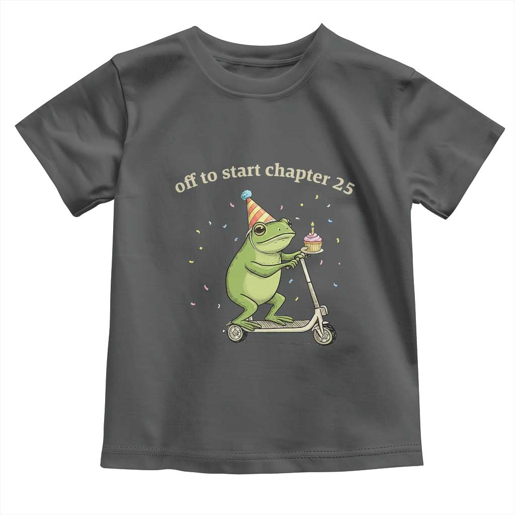 Off To Start Chapter 25 Toddler T Shirt Funny Frog Scooter 25th Birthday Gift