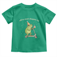 Off To Start Chapter 25 Toddler T Shirt Funny Frog Scooter 25th Birthday Gift