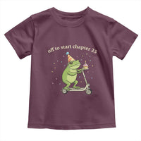 Off To Start Chapter 25 Toddler T Shirt Funny Frog Scooter 25th Birthday Gift