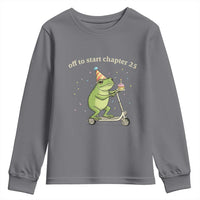 Off To Start Chapter 25 Youth Sweatshirt Funny Frog Scooter 25th Birthday Gift