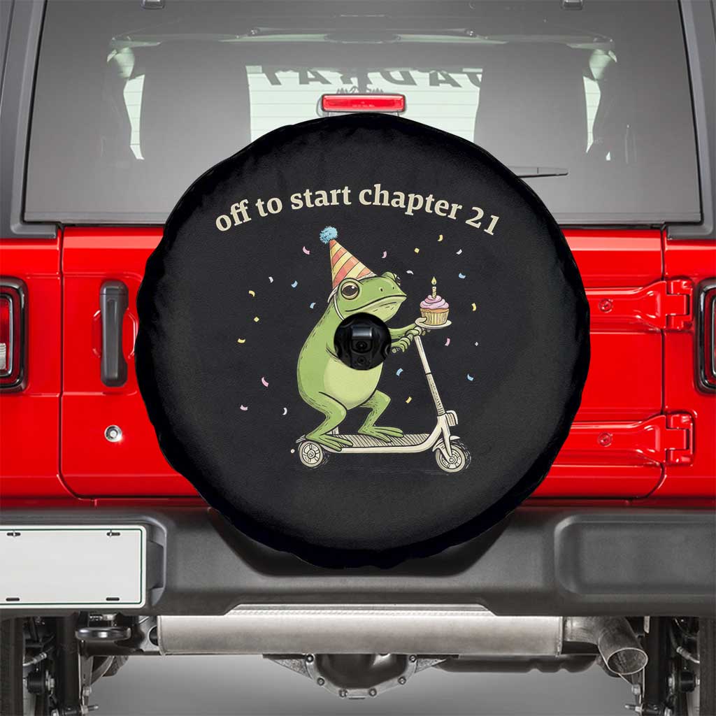 Off To Start Chapter 21 Spare Tire Cover Funny Frog Scooter 21st Birthday Gift