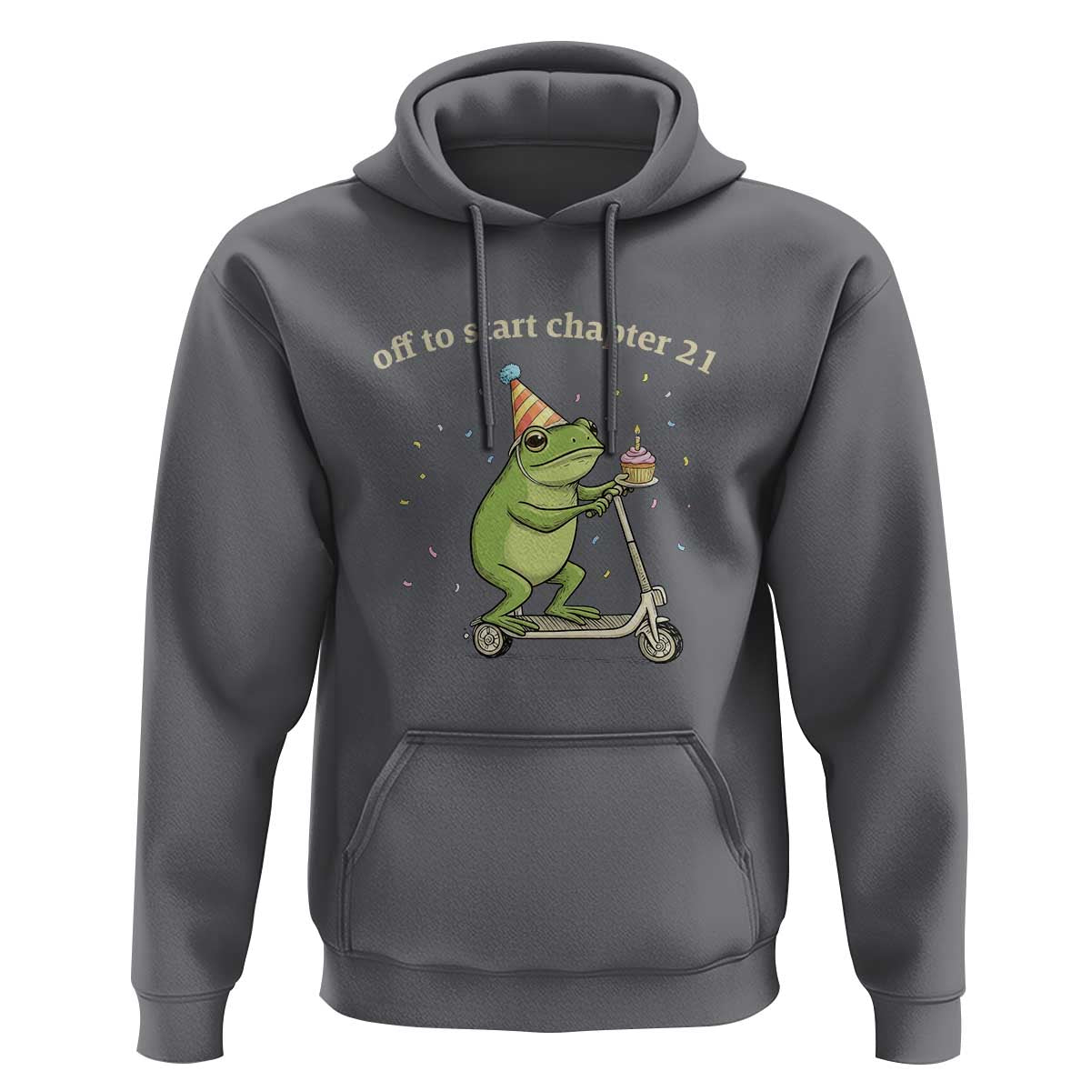 Off To Start Chapter 21 Hoodie Funny Frog Scooter 21st Birthday Gift