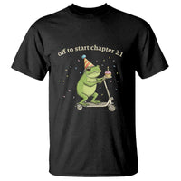 Off To Start Chapter 21 T Shirt Funny Frog Scooter 21st Birthday Gift