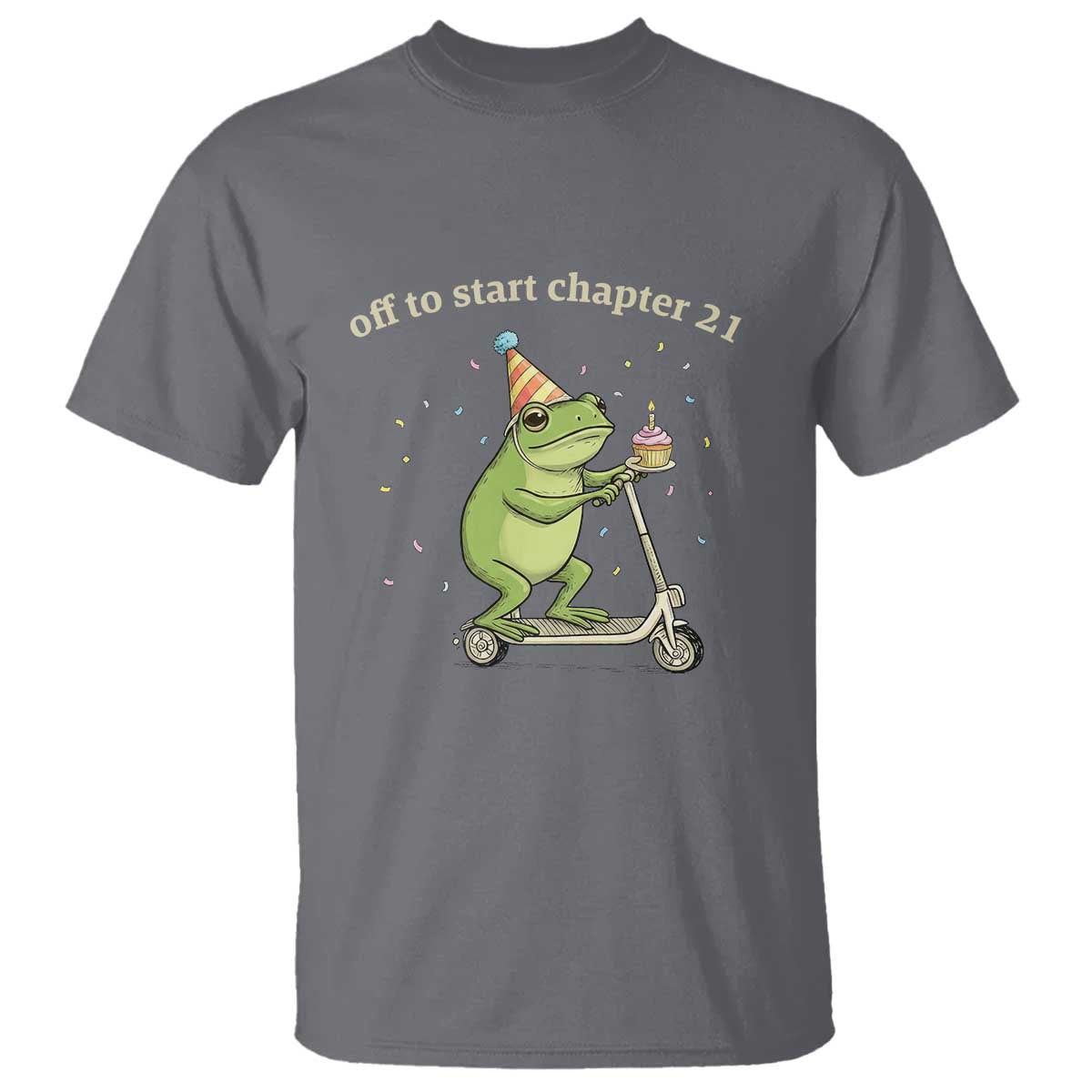 Off To Start Chapter 21 T Shirt Funny Frog Scooter 21st Birthday Gift