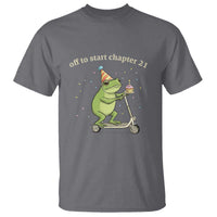 Off To Start Chapter 21 T Shirt Funny Frog Scooter 21st Birthday Gift