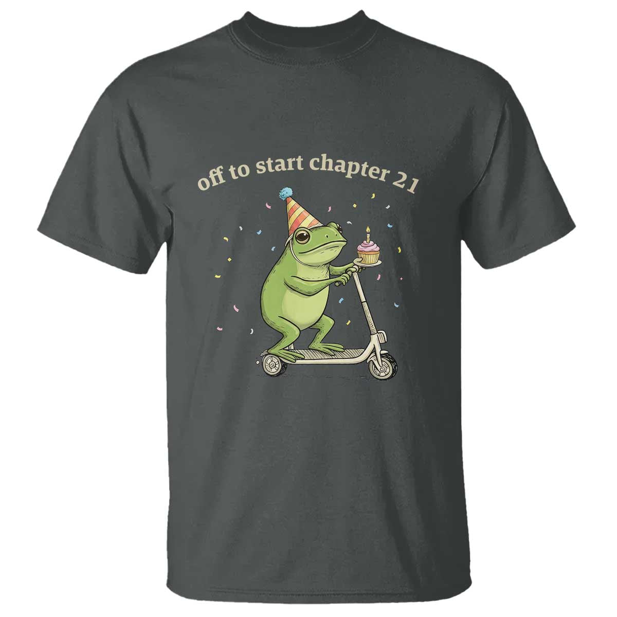 Off To Start Chapter 21 T Shirt Funny Frog Scooter 21st Birthday Gift