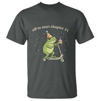 Off To Start Chapter 21 T Shirt Funny Frog Scooter 21st Birthday Gift