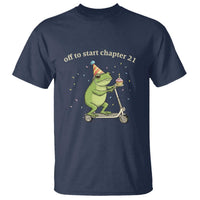 Off To Start Chapter 21 T Shirt Funny Frog Scooter 21st Birthday Gift