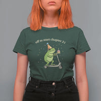 Off To Start Chapter 21 T Shirt For Women Funny Frog Scooter 21st Birthday Gift