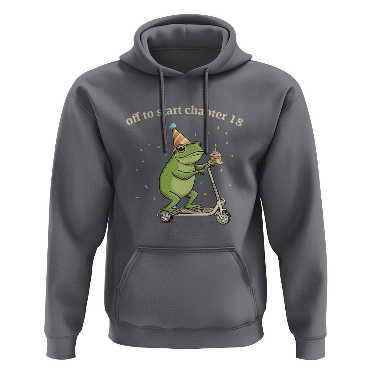 Off To Start Chapter 18 Hoodie Funny Frog Scooter 18th Birthday Gift
