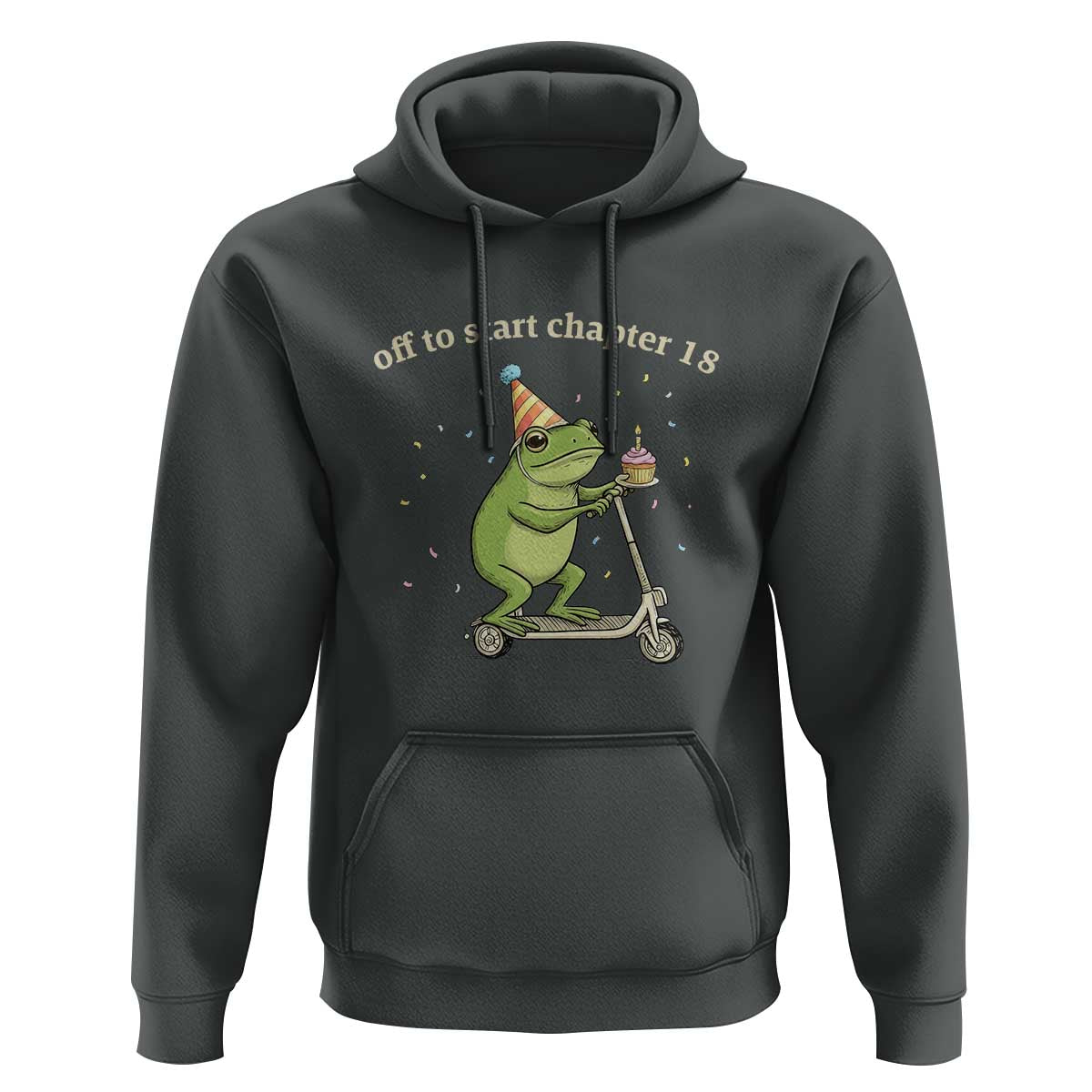 Off To Start Chapter 18 Hoodie Funny Frog Scooter 18th Birthday Gift