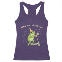 Off To Start Chapter 18 Racerback Tank Top Funny Frog Scooter 18th Birthday Gift