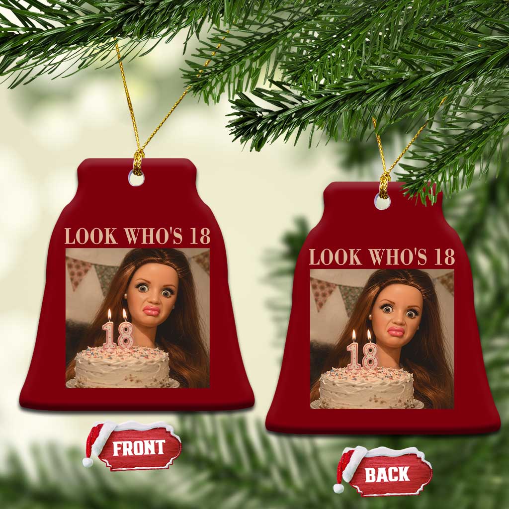 Look Who's 18 Ceramic Ornament Funny Birthday Doll Face Meme