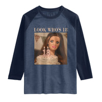 Look Who's 18 Raglan Shirt Funny Birthday Doll Face Meme