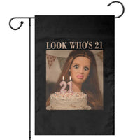 Look Who's 21 Garden Flag Funny Birthday Doll Face Meme