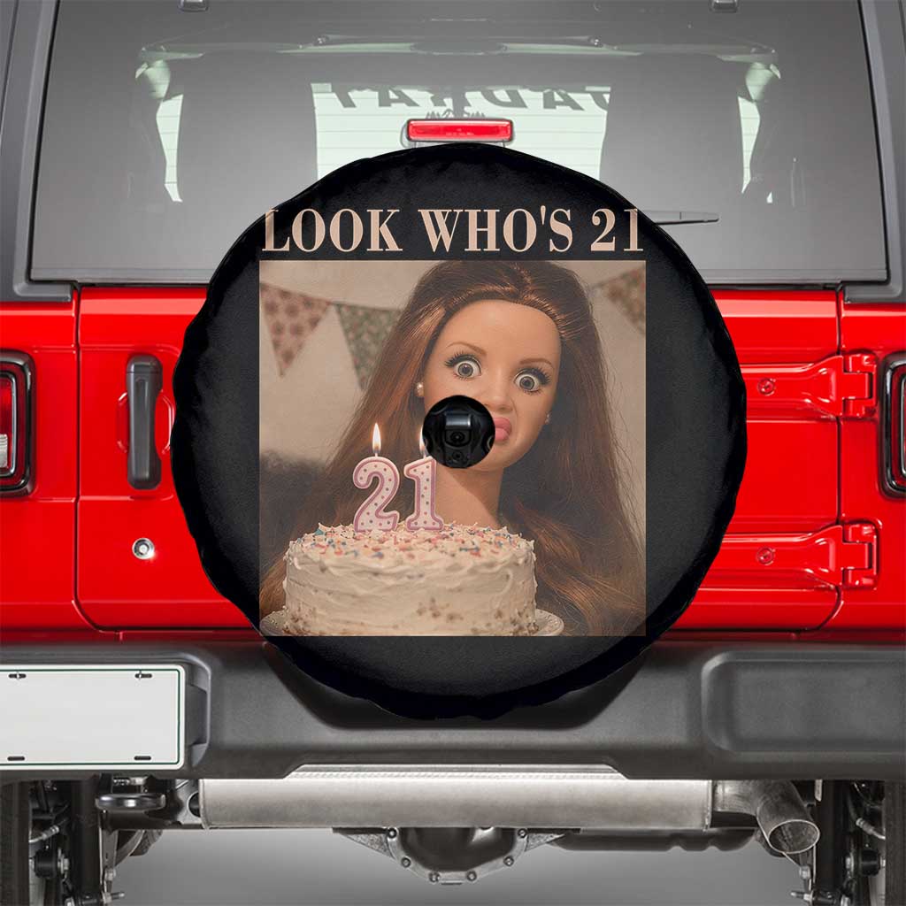 Look Who's 21 Spare Tire Cover Funny Birthday Doll Face Meme