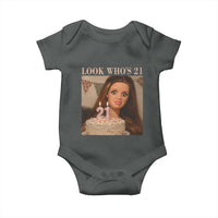Look Who's 21 Baby Onesie Funny Birthday Doll Face Meme