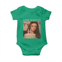 Look Who's 21 Baby Onesie Funny Birthday Doll Face Meme