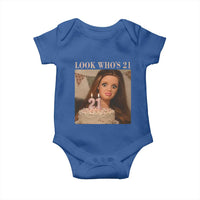 Look Who's 21 Baby Onesie Funny Birthday Doll Face Meme
