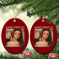 Look Who's 21 Ceramic Ornament Funny Birthday Doll Face Meme