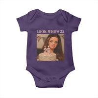 Look Who's 25 Baby Onesie Funny Birthday Doll Face Meme