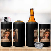 Look Who's 40 4 in 1 Can Cooler Tumbler Funny Birthday Doll Face Meme