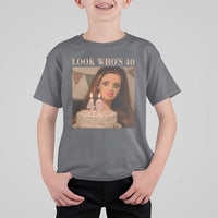 Look Who's 40 T Shirt For Kid Funny Birthday Doll Face Meme