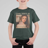 Look Who's 40 T Shirt For Kid Funny Birthday Doll Face Meme