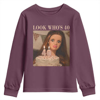 Look Who's 40 Youth Sweatshirt Funny Birthday Doll Face Meme