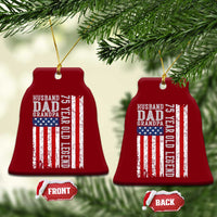 Husband Dad Grandpa 75 Year Old Legend Ceramic Ornament American Flag Birthday Gift