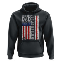 Husband Dad Grandpa 75 Year Old Legend Hoodie American Flag Birthday Gift
