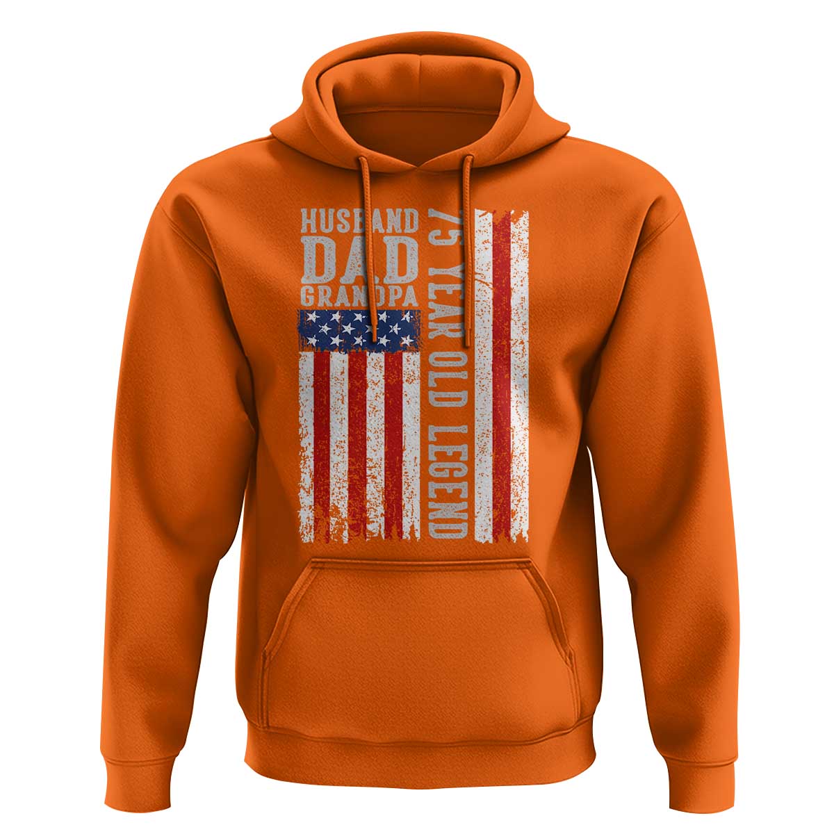 Husband Dad Grandpa 75 Year Old Legend Hoodie American Flag Birthday Gift