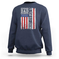 Husband Dad Grandpa 75 Year Old Legend Sweatshirt American Flag Birthday Gift