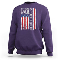 Husband Dad Grandpa 75 Year Old Legend Sweatshirt American Flag Birthday Gift