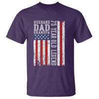 Husband Dad Grandpa 75 Year Old Legend T Shirt American Flag Birthday Gift