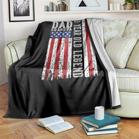 Husband Dad Grandpa 70 Year Old Legend Throw Blanket American Flag Birthday Gift