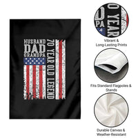 Husband Dad Grandpa 70 Year Old Legend Garden Flag American Flag Birthday Gift