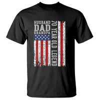 Husband Dad Grandpa 70 Year Old Legend T Shirt American Flag Birthday Gift