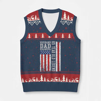 Husband Dad Grandpa 65 Year Old Legend V-Neck Knit Sweater Vest American Flag Birthday Gift