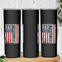 Husband Dad Grandpa 65 Year Old Legend Skinny Tumbler American Flag Birthday Gift