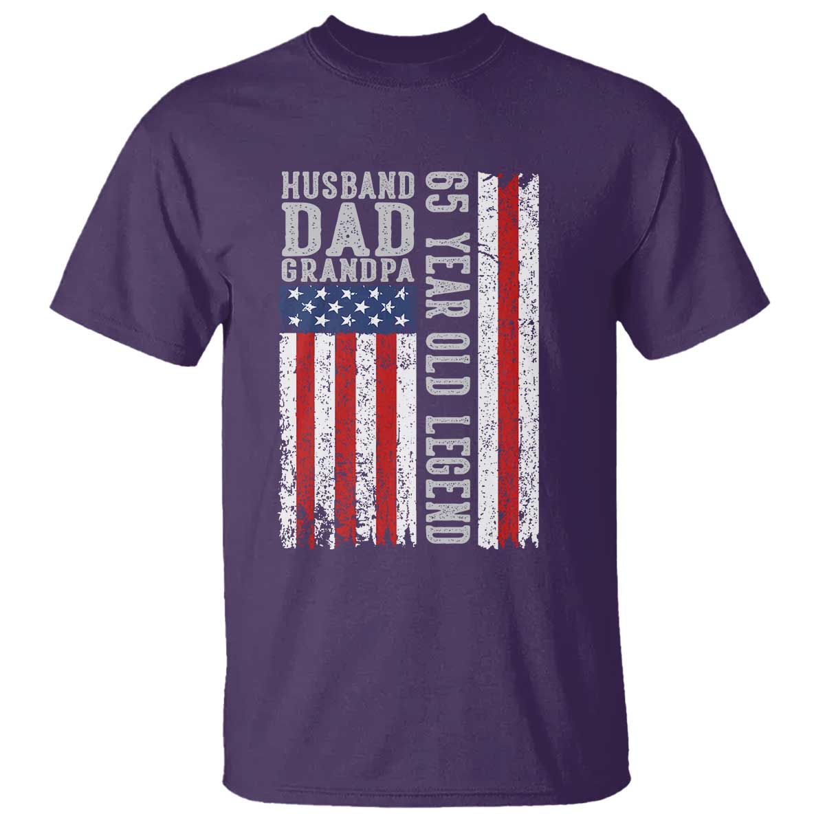 Husband Dad Grandpa 65 Year Old Legend T Shirt American Flag Birthday Gift