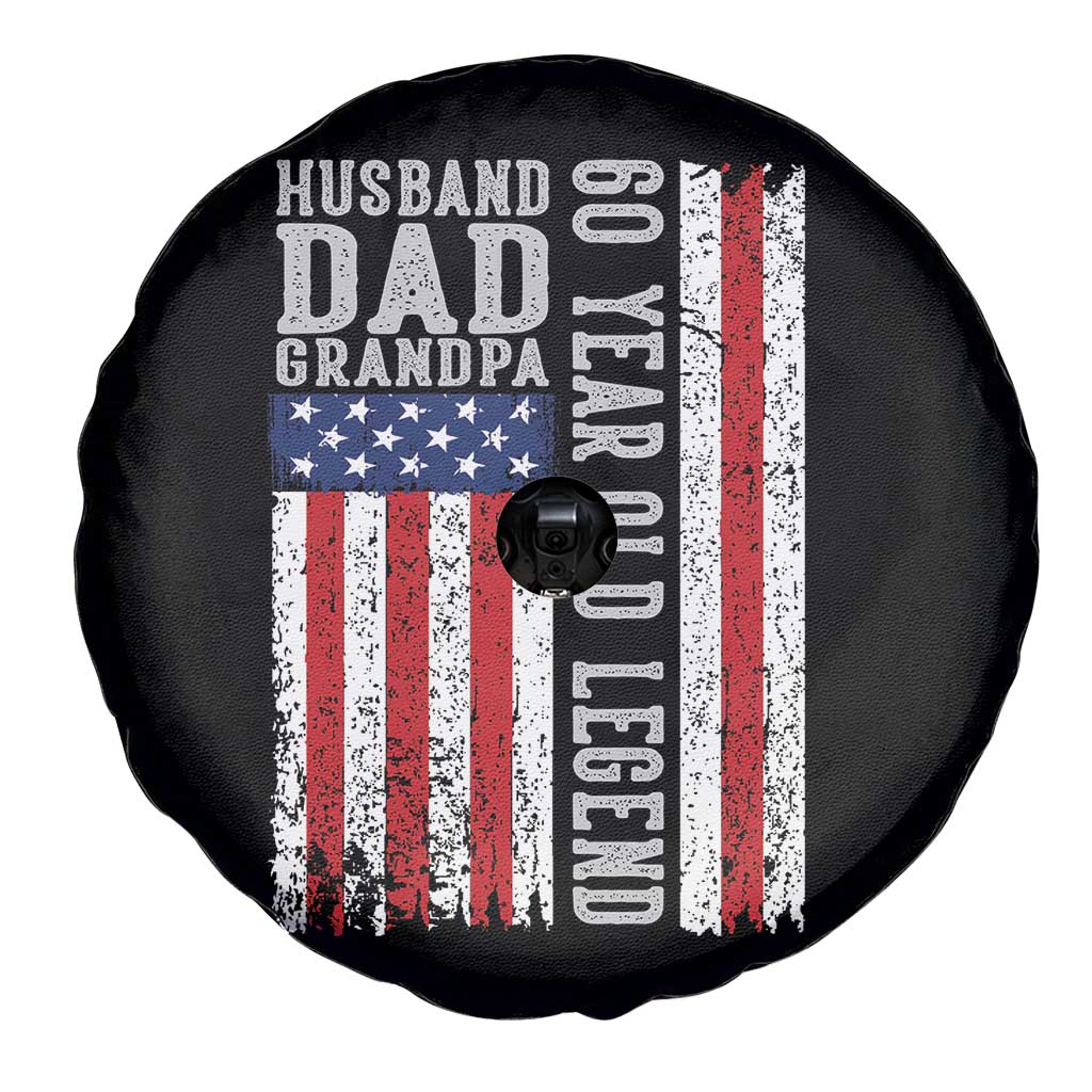 Husband Dad Grandpa 60 Year Old Legend Spare Tire Cover American Flag Birthday Gift