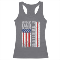 Husband Dad Grandpa 60 Year Old Legend Racerback Tank Top American Flag Birthday Gift