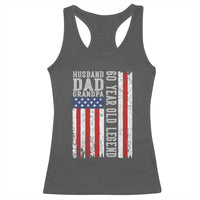 Husband Dad Grandpa 60 Year Old Legend Racerback Tank Top American Flag Birthday Gift