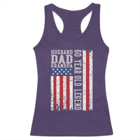 Husband Dad Grandpa 60 Year Old Legend Racerback Tank Top American Flag Birthday Gift