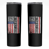 Husband Dad Grandpa 60 Year Old Legend Skinny Tumbler American Flag Birthday Gift