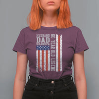 Husband Dad Grandpa 60 Year Old Legend T Shirt For Women American Flag Birthday Gift
